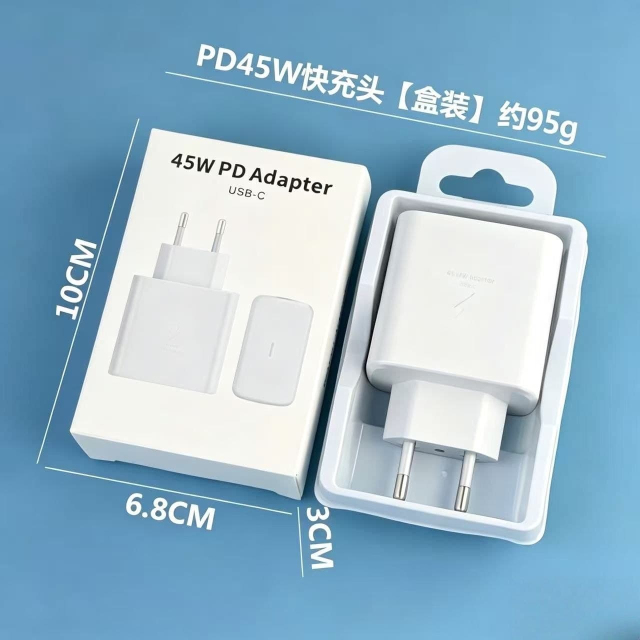 Tez quvvatlagich adapter 45W PD, USB-C (kabelsiz)